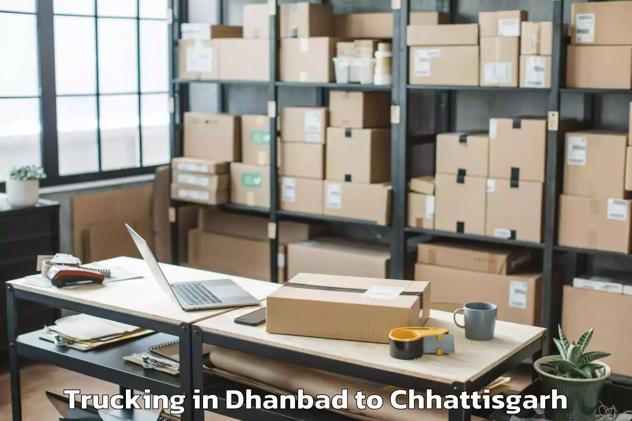 Easy Dhanbad to Chopan Trucking Booking